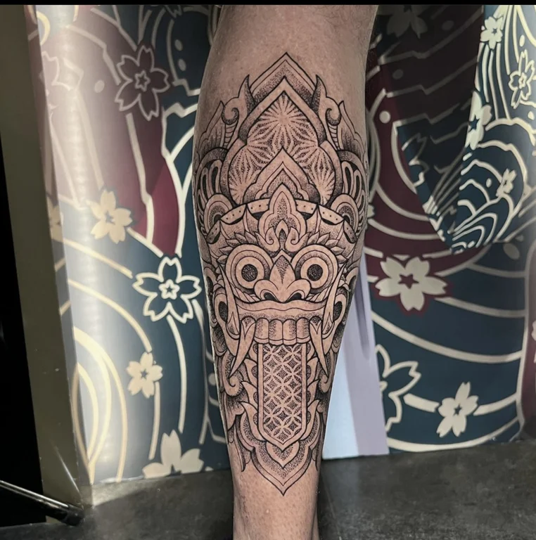 abstract balinese deity balinese pattern cloud maori linework polynesian tattoo Canggu Bali