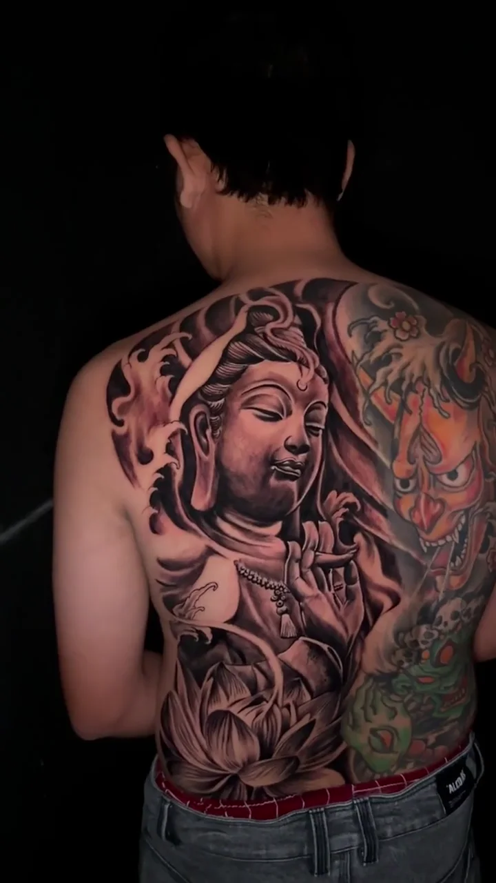 guanyin oni full back big tattoo tattoo canggu bali