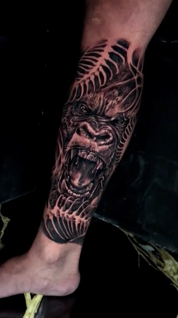 oni demon full leg big tattoo tattoo canggu bali