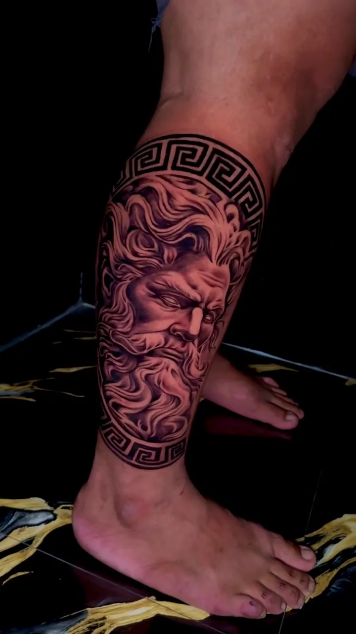 zeus greek key full leg big tattoo tattoo canggu bali
