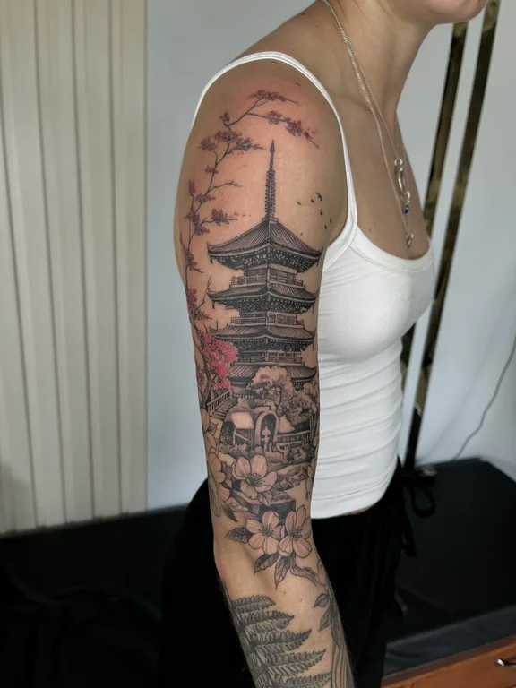 deity black grey spiritual heavy shading linework cloud full fullsleeve full sleeve tattoo canggu bali