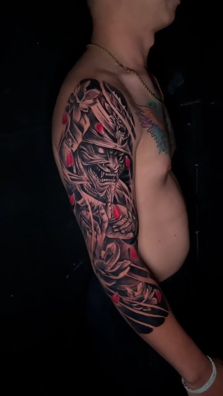 samurai warrior full sleeve big tattoo tattoo canggu bali