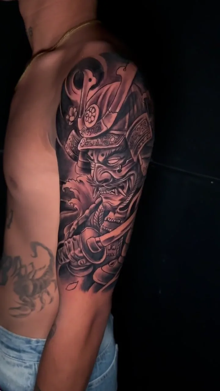 samurai warrior half sleeve big tattoo tattoo canggu bali