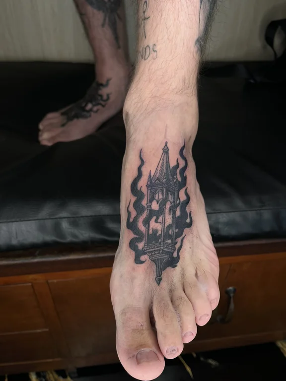 abstract blackwork hand black grey fire heavy shading demon cloud tattoo Canggu Bali