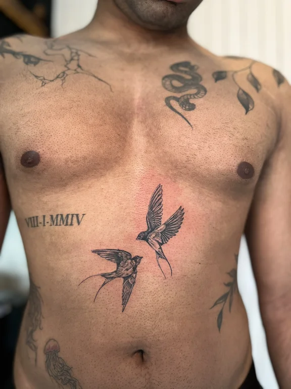 mythology realism man soft shading elegant black grey dotwork spiritual tattoo Canggu Bali