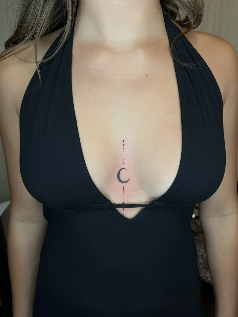 blackwork black moon woman line tattoo grey dotwork tattoo canggu bali