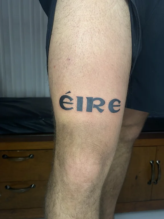 man bold line fire cloud thin line lettering tattoo canggu bali