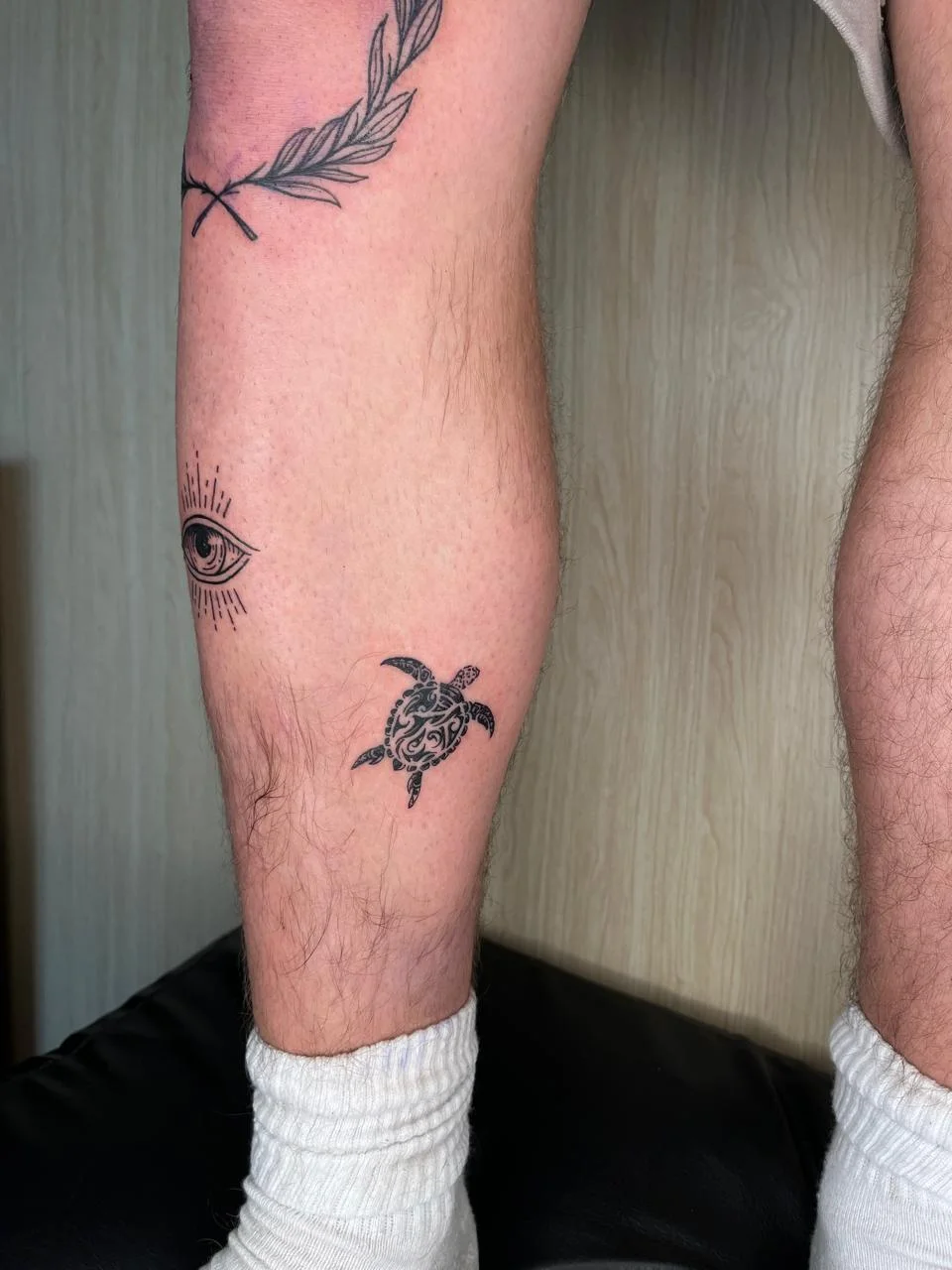 man leg foot blackwork mandala tribal animal turtle tattoo canggu bali