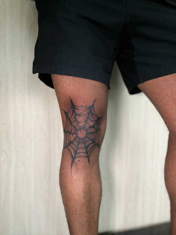 geometric blackwork demon black grey gothic fine line dotwork linework tattoo Canggu Bali