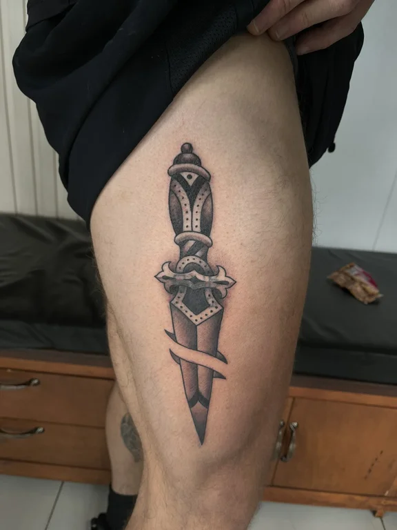 religious blackwork deity black grey spiritual heavy shading dotwork cloud tattoo Canggu Bali