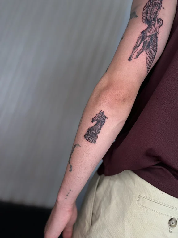 religious blackwork man black grey cloud elegant soft shading spiritual tattoo Canggu Bali