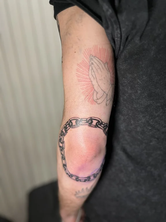 symbol fine line hand dotwork moon snake bold line soft shading tattoo Canggu Bali