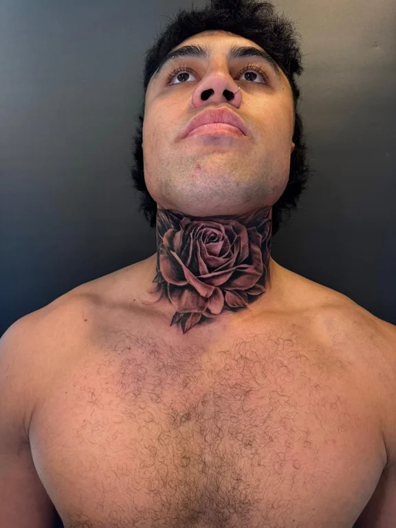 portrait chicano rose heavy shading smoke face black grey soft shading tattoo Canggu Bali
