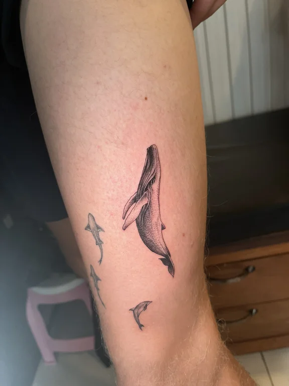 animal minimalist woman soft shading elegant minimal fine line black grey tattoo Canggu Bali