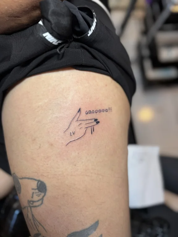 abstract fine line man bold line minimal linework thin line cloud tattoo Canggu Bali