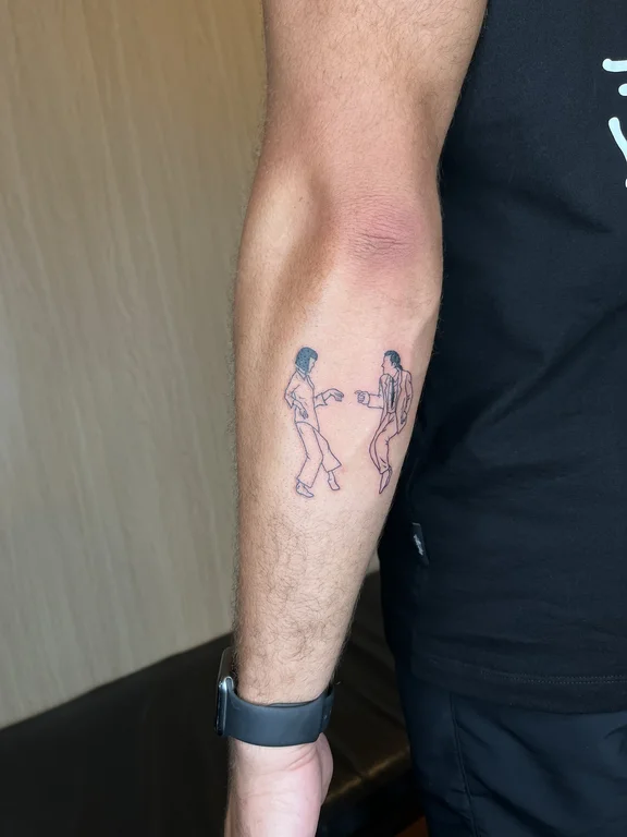 abstract fine line man linework cloud bold line dotwork deity tattoo Canggu Bali