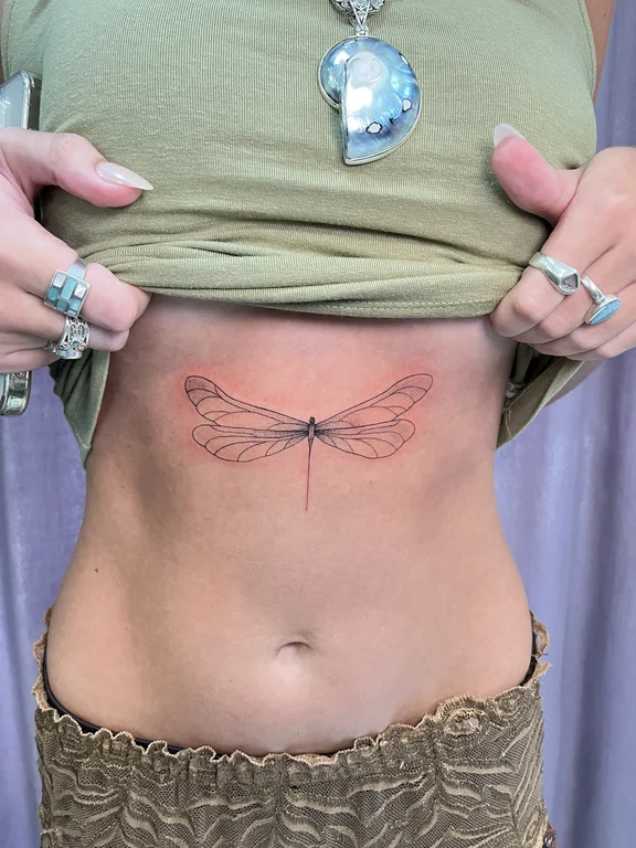 symbol fine line butterfly linework elegant soft shading mystical spiritual tattoo Canggu Bali