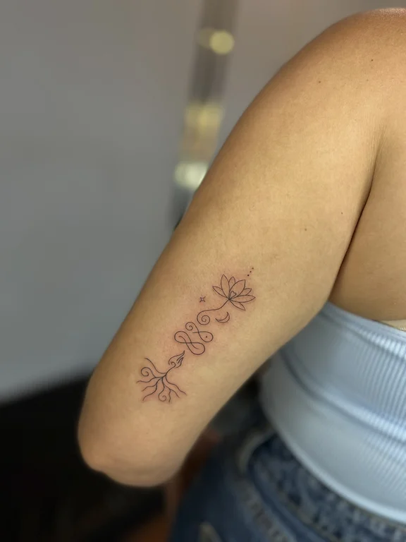 Floral Fine Line tattoos — Canggu Bali