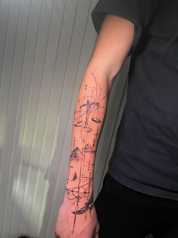 Geometric Fine Line tattoos — Canggu Bali