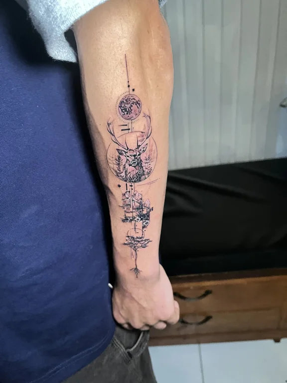 floral fine line rose linework elegant soft shading dotwork spiritual tattoo Canggu Bali