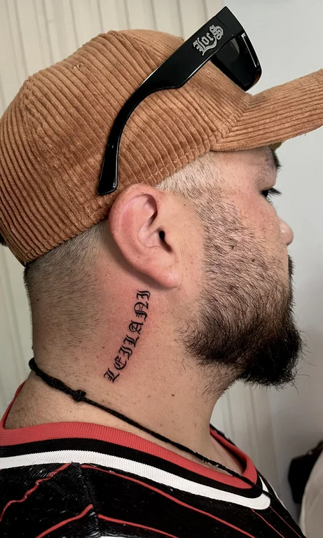 lettering fine line face bold line minimal thin line snake soft shading tattoo Canggu Bali