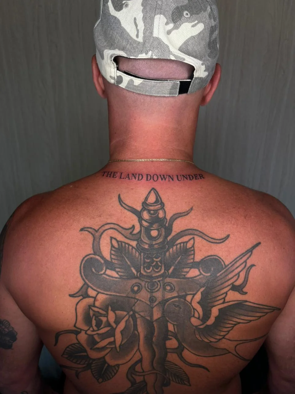 man back lettering fine line line work line black blackwork tattoo canggu bali