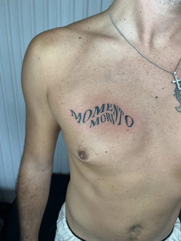 lettering fine line man bold line cloud dotwork black grey wave tattoo Canggu Bali