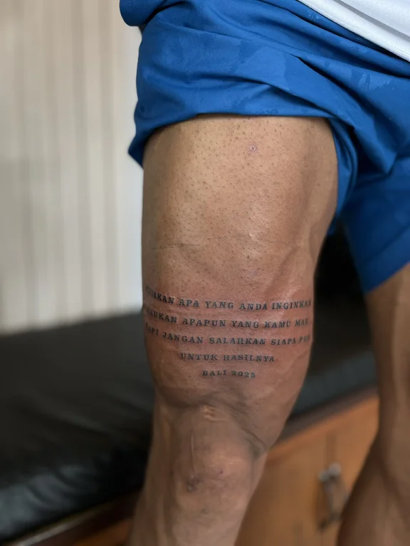 lettering fine line man bold line cloud thin line heavy shading wave tattoo Canggu Bali