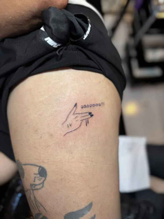 lettering fine line man bold line cloud thin line linework minimal 1 tattoo Canggu Bali
