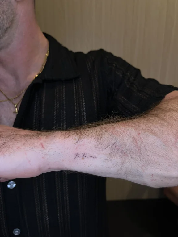 lettering fine line man bold line cloud thin line wave fire tattoo Canggu Bali