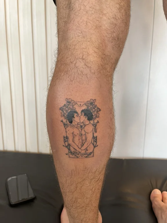 mythology fine line deity linework cloud man lion dotwork tattoo Canggu Bali