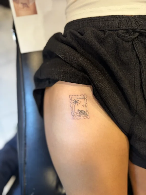 animal fine line lion linework cloud minimal bold line elegant tattoo Canggu Bali