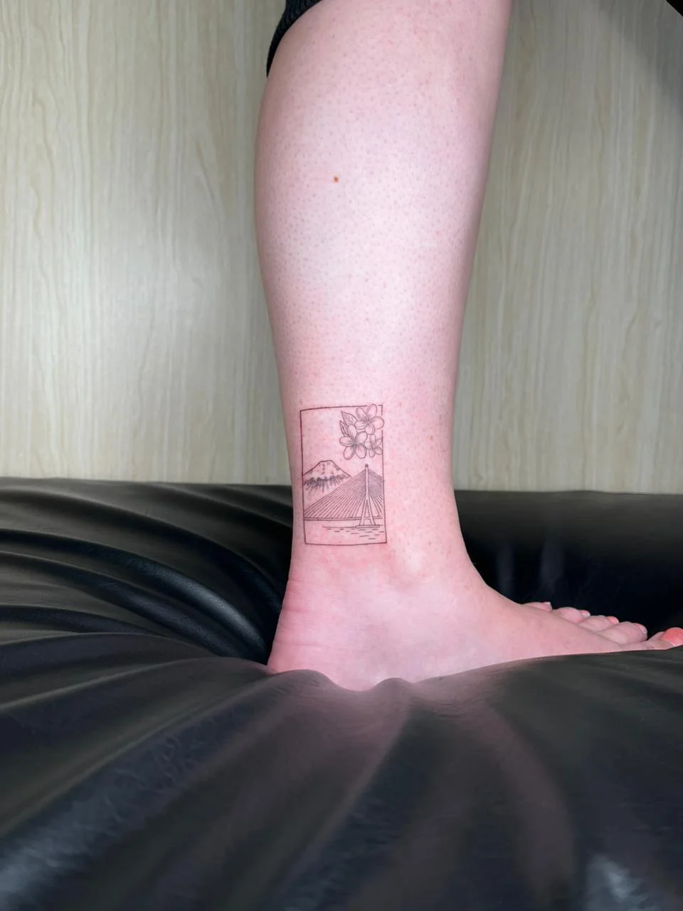 stamps woman leg foot nature fine line line work line tattoo canggu bali