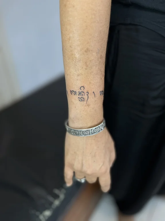 religious fine line deity thin line spiritual elegant minimal soft shading tattoo Canggu Bali