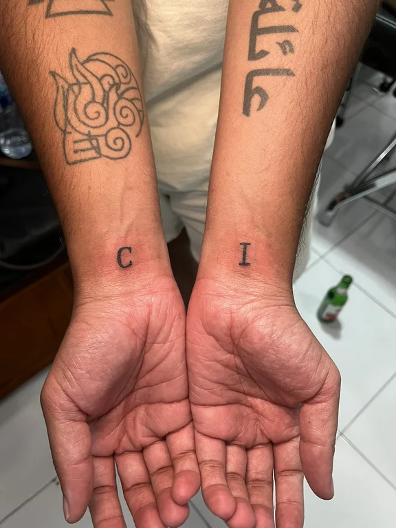 symbol fine line hand bold line cloud thin line spiritual fire tattoo Canggu Bali