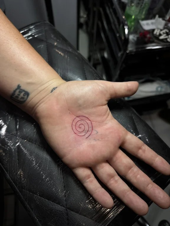 symbol fine line hand bold line sun dotwork thin line wave tattoo Canggu Bali