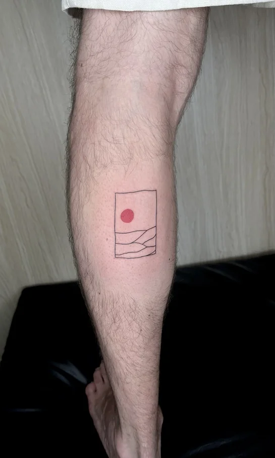 man foot symbol sun fineline linework line fine line tattoo canggu bali