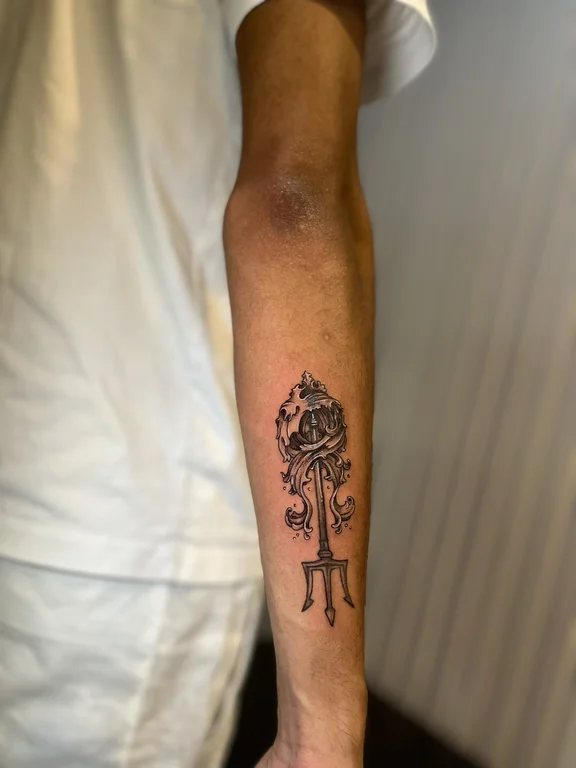 floral illustrative rose dotwork elegant linework soft shading peony tattoo Canggu Bali