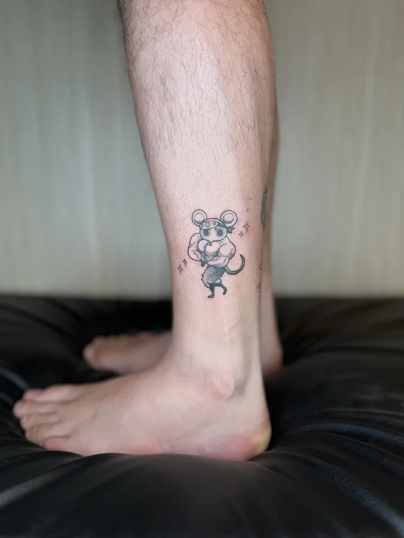 animal fine line lion linework minimal black grey soft shading cloud tattoo Canggu Bali