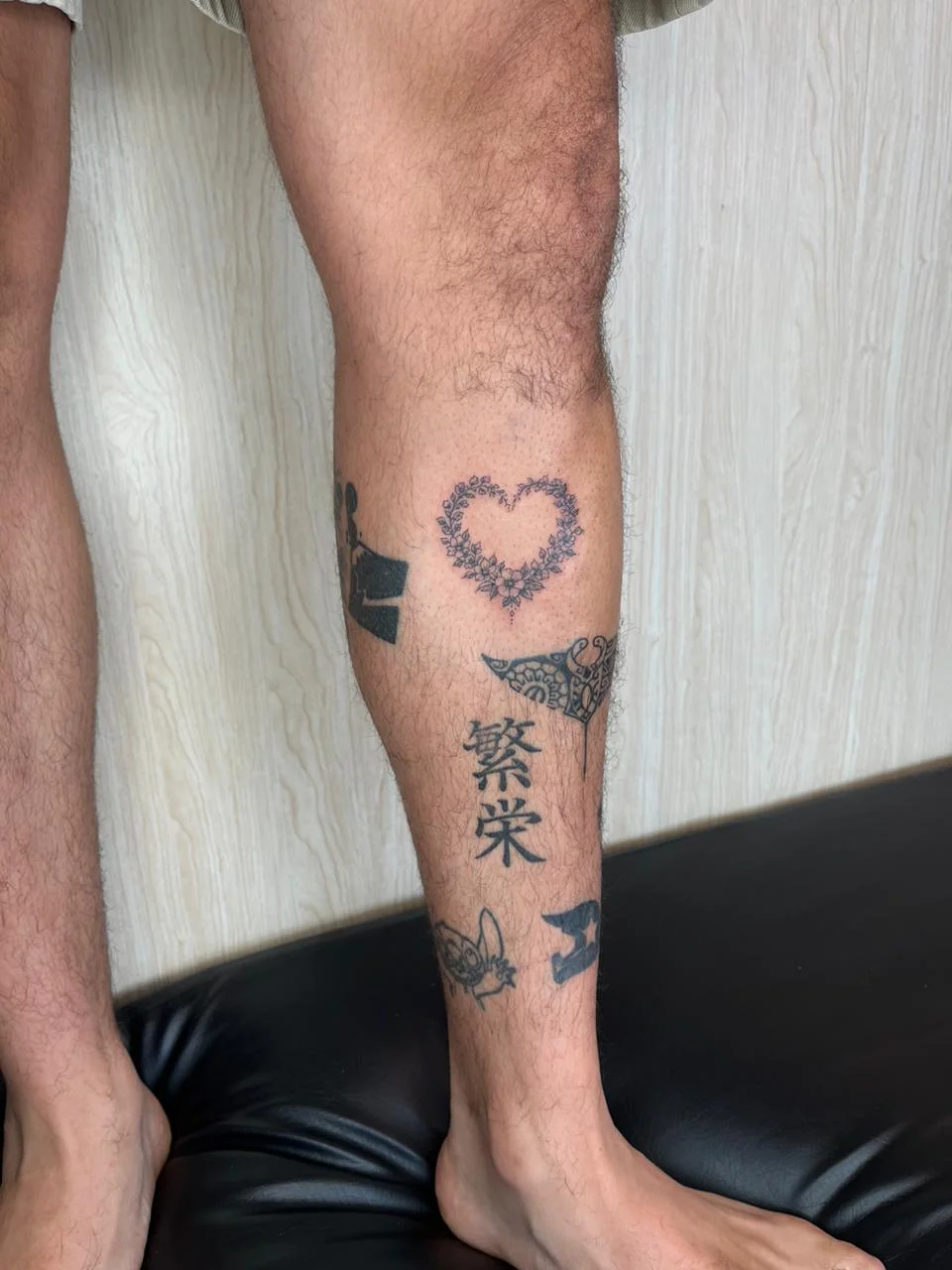 man foot flower fineline fine line linework line love tattoo canggu bali