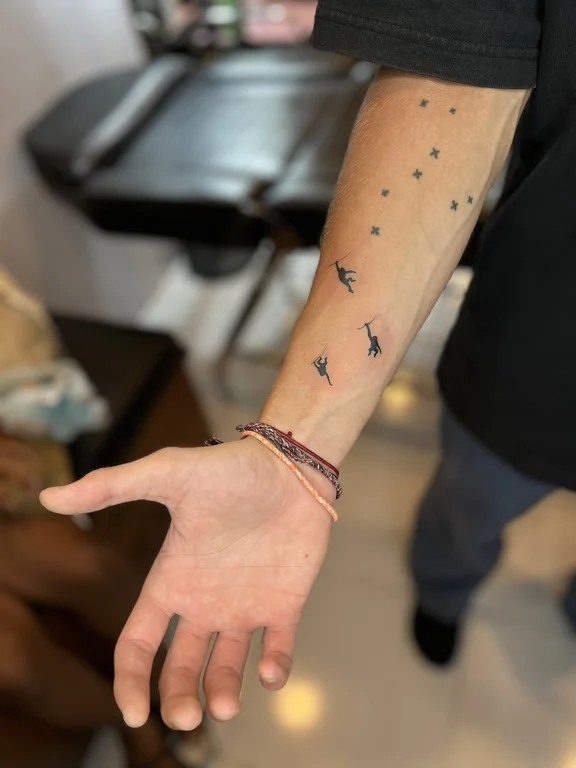 abstract minimalist hand fine line elegant minimal spiritual thin line 1 tattoo Canggu Bali