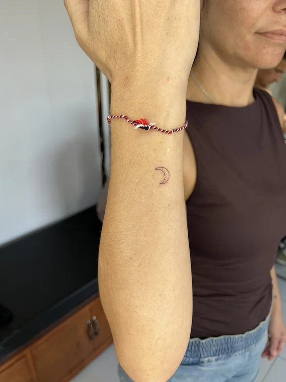 abstract minimalist koi fine line minimal fire wave colorful tattoo Canggu Bali
