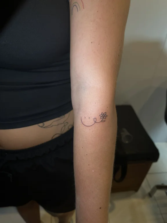 abstract minimalist lotus fine line wave dotwork minimal moon tattoo Canggu Bali