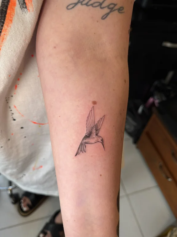 animal minimalist butterfly fine line minimal dotwork linework soft shading tattoo Canggu Bali