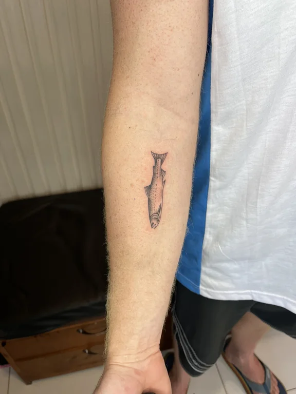 animal minimalist koi fine line wave soft shading minimal cloud tattoo Canggu Bali