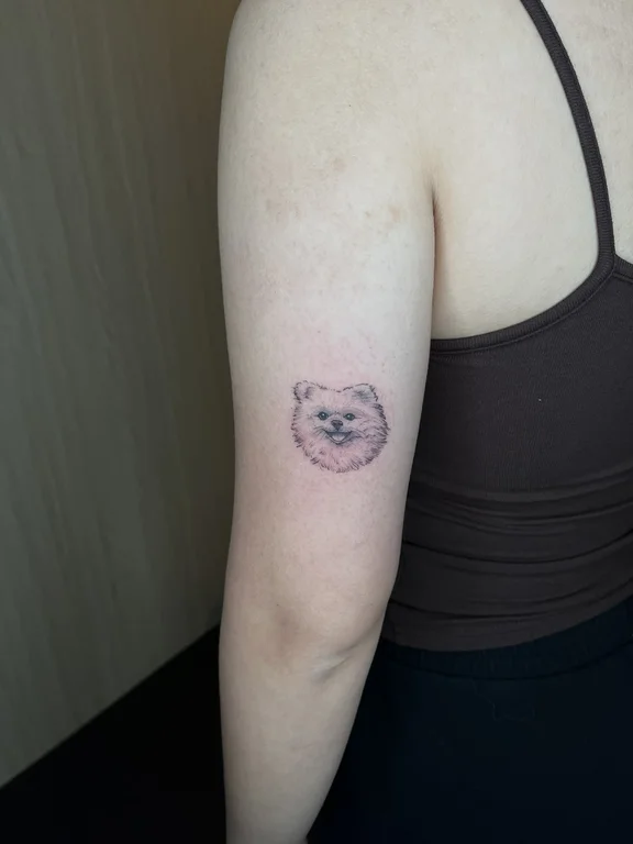 animal minimalist lion dotwork moon cloud soft shading minimal tattoo Canggu Bali