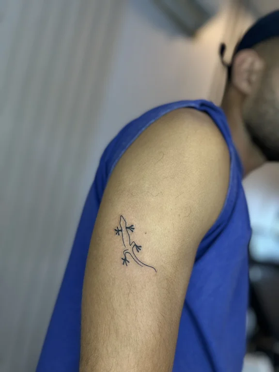 floral minimalist man fine line minimal flower elegant linework tattoo Canggu Bali