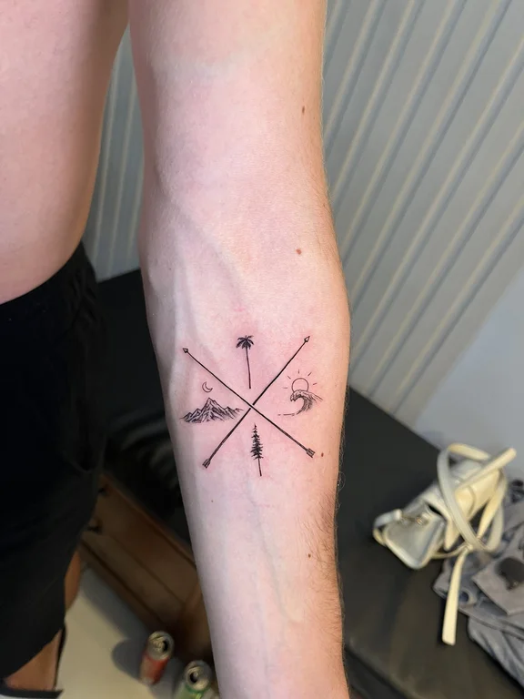 geometric minimalist woman fine line minimal bold line elegant linework 1 tattoo Canggu Bali
