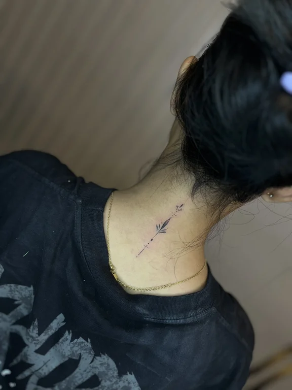abstract minimalist woman fine line minimal moon thin line elegant tattoo Canggu Bali