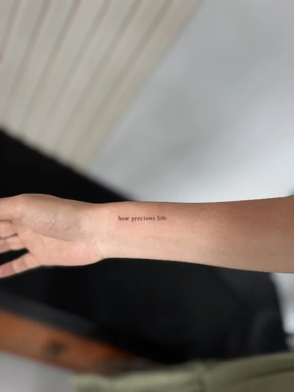 lettering minimalist hand fine line minimal thin line bold line elegant tattoo Canggu Bali
